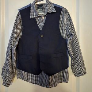 Nautica Blue and White Checkered Shirt